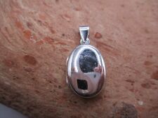 Anhänger Medaillon oval 925 Sterlingsilber 2 Fotos schlicht 23 x 15 mm ADK