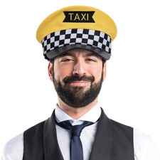 Taxifahrer Fahrer Chauffeur Taxifahrermütze Driver Gelb
