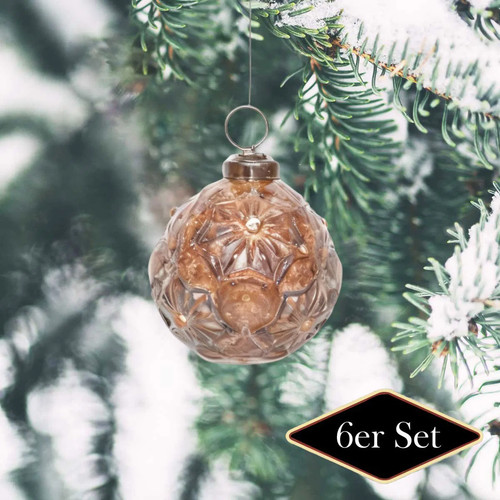 Weihnachtskugel glas orange - glas,,