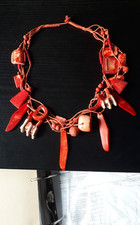 52cm Bein Knochen Hals Kette Ritual Hexen Gothic Zauberer Kette Handarbeit