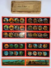 Laterna Magica 12 Glasbilder Bildstreifen Dias E.P. Ernst Plank original Holzbox