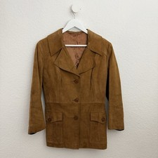 Vintage Ledermantel Kurz Braun