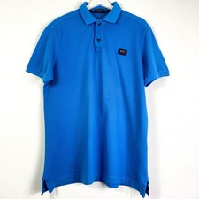 Paul & Shark Poloshirt Polohemd Gr.L Herren Blau Kurzarm Logo Herrenshirt