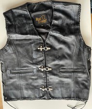 Lederweste Vintage Leather Vest Leder Weste Rockabilly Biker Kutte Clubweste
