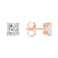 3,50 ct Princess Cut Ohrringe