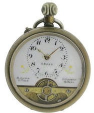 Hebdomas 8 Tage Werk Taschenuhr mit weißem Zifferblatt ca. 1890 - Ø50mm