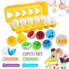 Montessori Spielzeug ab 1 Jahr Farbe Form Sorter Spielzeug 12 Eier Set Osterei