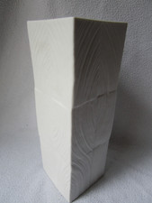 Rosenthal Bisquit Vase Porzellan weiß Design Martin Freyer 26cm hoch beschädigt