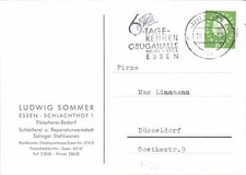 (Y3884) Postkarte Fleischereibedarf Ludwig Sommer, Essen 1961