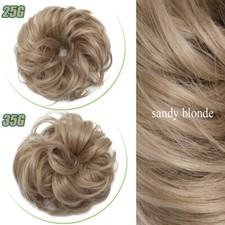 52 Farben Haarteil Haargummi Echthaar Dutt Haarverlängerung Lockig Bun Updo