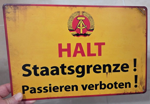 Ddr metallschild repro - metallschild,