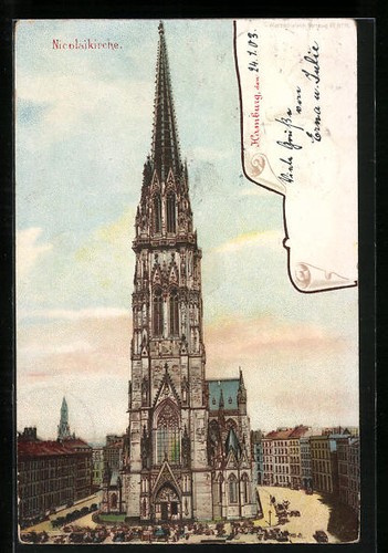 Lithographie hamburg blick - lithographie,