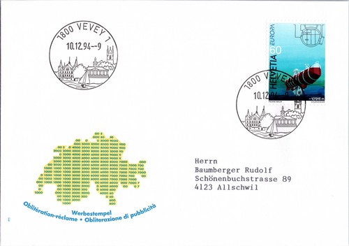 Schweiz brief sst vevey 1994 - schweiz,