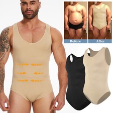 Herren Shapewear Bodysuit Bauchweg Stark Formend Body Shaper Tank Top Mieder DE