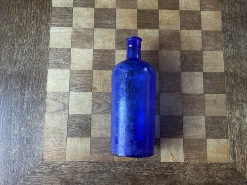 Glasflasche kobaltblau vintage - kobaltblau,