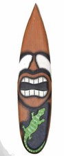 Deko Schild Surfboard 100cm Surfbrett Gecko Maori Südsee Hawaii Maui Karibik