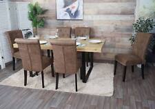 B-Ware 6er-Set Esszimmerstuhl Chesterfield Edinburgh II, dunkle Beine Nieten