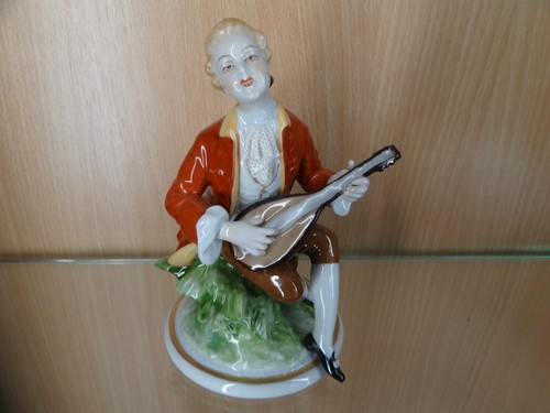 Porzellanfigur lautenspieler - porzellanfigur,