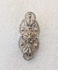 Alte Silber Brosche Fligran Nadel Brosche Trachtenschmuck
