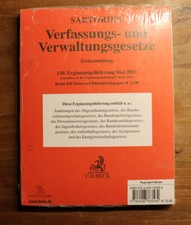 Sartorius Verfassungs- und Verwaltungsgesetze, 130. Ergänzungslieferung UNBENUTZ