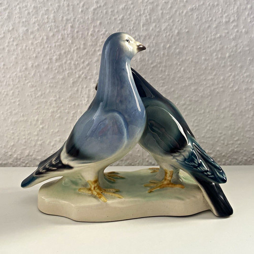 Keramikfigur taubenpaar - keramikfigur,