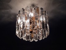 70s Deckenlampe  "Franken / Kalmar Österreich"  Modell 5458 Messing Glas  70er