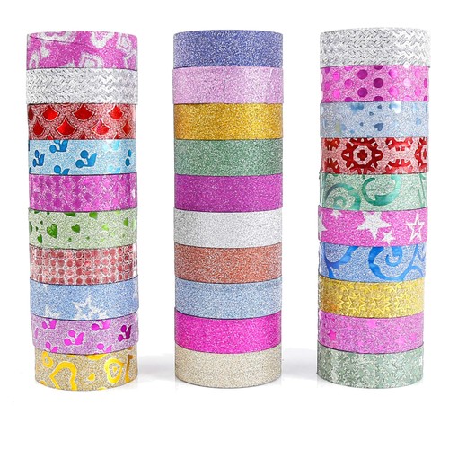 Washi tape set glitzer bunt - set,