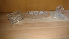 3x Bomboniere Kristallglas
