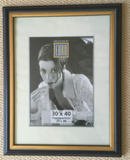 Bilderrahmen Holz mit Glas,  30 x 40 blau/gold