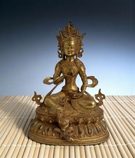 Vasudhārā Bronze Statue Tibet China 40–50 Jahre buddhistische Tara Figur Buddha