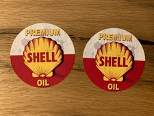 2x SHELL Aufkleber Vintage Tuning Oldtimer Öl Motorrad Retro V2 Hot Rod V8 #532