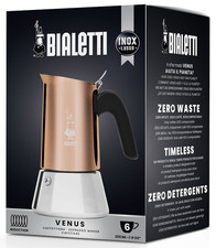 Bialetti Venus 6 Tassen Induktion Edelstahl Espressomaschine/Mokkakanne
