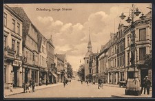 AK Oldenburg / O., Lange Straße mit Fahrradfahrer, Kinder, Geschäfte 1926 