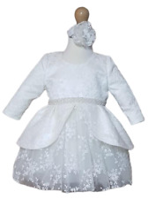 Taufkleid Gr.74  Kleid Baby Taufe Partykleid Geburtstagset 3tlg ivory 6-9 Monate