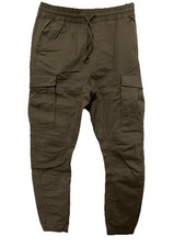 H&M Herren Cargohose Cargo Pants Gr S Olivgrün Baumwolle