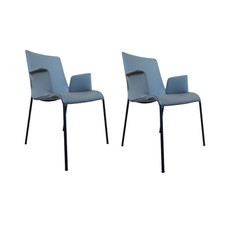 Walter Knoll 2er-Set Stuhl Liz 1302 Leder Congress 1440 Marram Grau Bise 