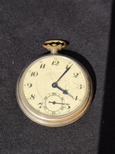 Alte versilberte taschenuhr - taschenuhr, 24