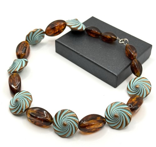 Vintage emaille collier - ,