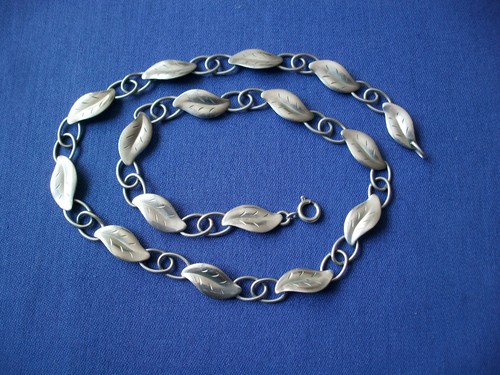 Kette collier blätter silber - kette,