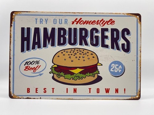 Blechschild hamburger 20x30cm - blechschild,