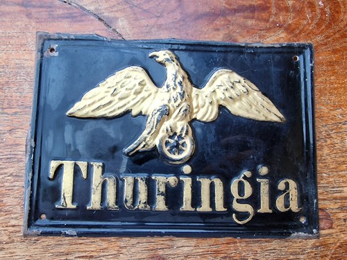 Alte blechschild thuringia - alte,