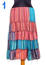 Rock Knielang Bunt Patchwork Rock Festival Hippie Sommer Rock Folklore Rock Bunt