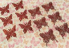 6 Selbsklebende Schmetterlinge Straß- Glitzersteine Basteln Applikation Rot