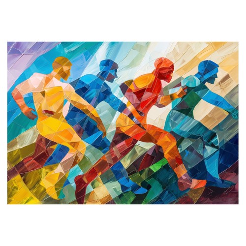 Dynamische athleten abstrakt - athleten,