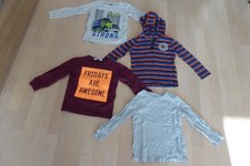 4 Kinder Langarm-Shirts - 2 x H & M,  1 x dopodopo u. 1 x lupilu Gr. 110 / 116
