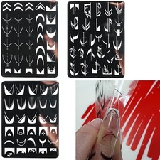 XL French Stamping Schablone + Plastik Vorlage Nailart Smile Line Platte Nägel