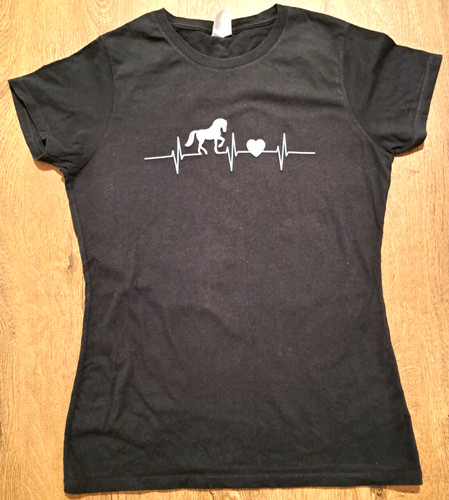 Shirt schwarz pferdeliebe - schwarz,