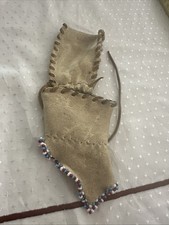 Leder Gürtel Tasche Messertasche,Indianer Style Sammlung Nachlass Braunbeige