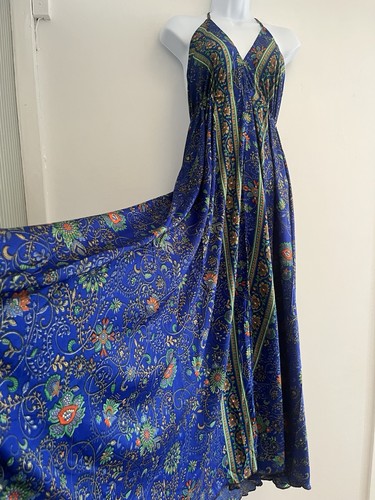 Maxikleid lang blau - , neckholder