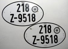 Alte Nummernschilder Deutschland als Paar vom Zoll 1977-1987, 218 = Essen.